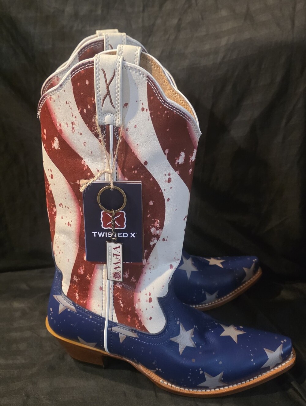 Twisted X Steppin Out Western Boots Snip Toe Red White Blue Women Size 8B NWOB